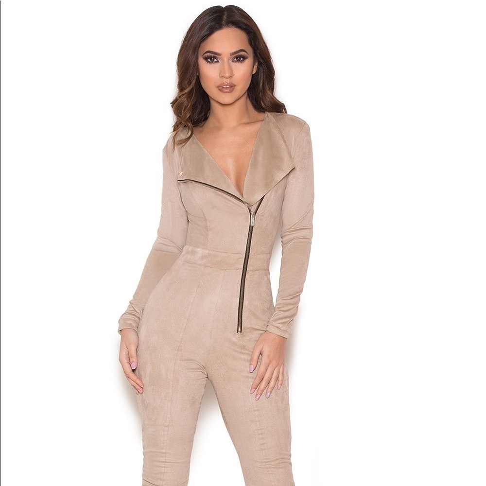 House of CB Suede Jumpsuit XS New